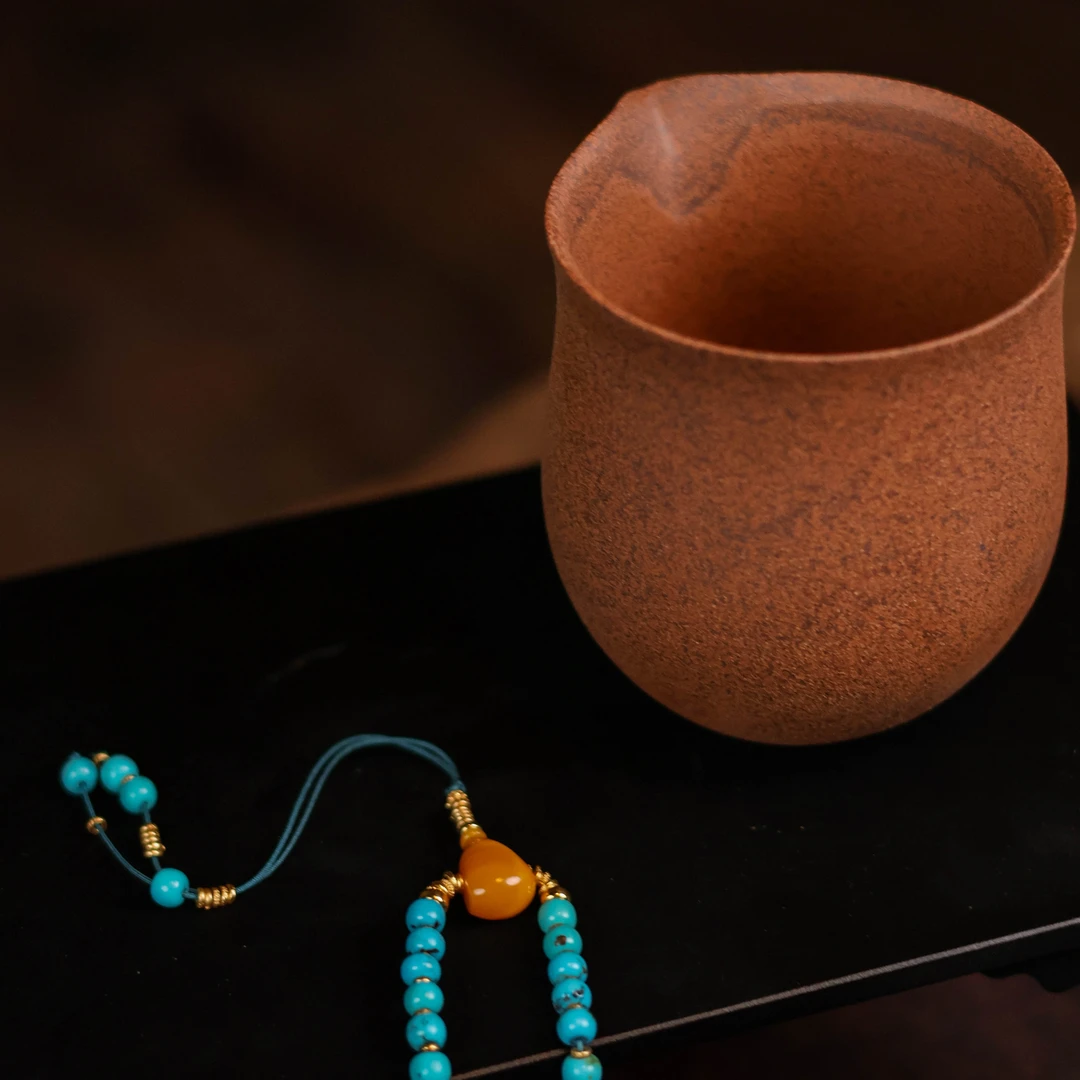 【野陶器】人文茶道器具茶周边茶空间公道杯（珠串0943）