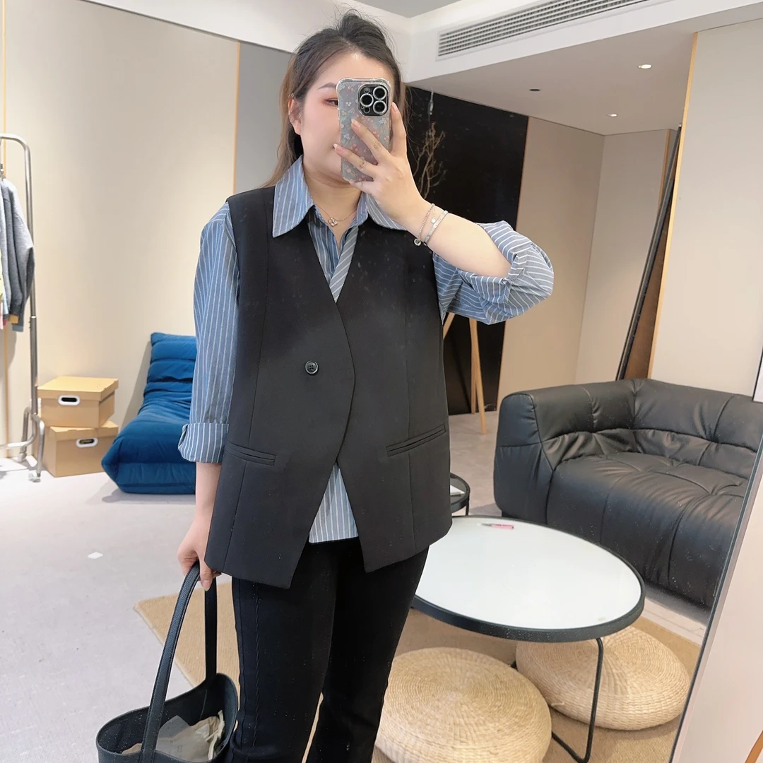 【欧加粒粒】轻奢高级感简约韩版百搭外穿纯色V领马甲 SF25020702