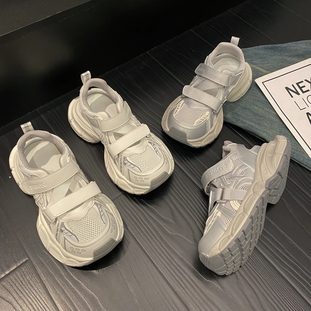 贾不假凉鞋女款2025新款夏季超火时尚小个子厚底透气轻便休闲鞋子