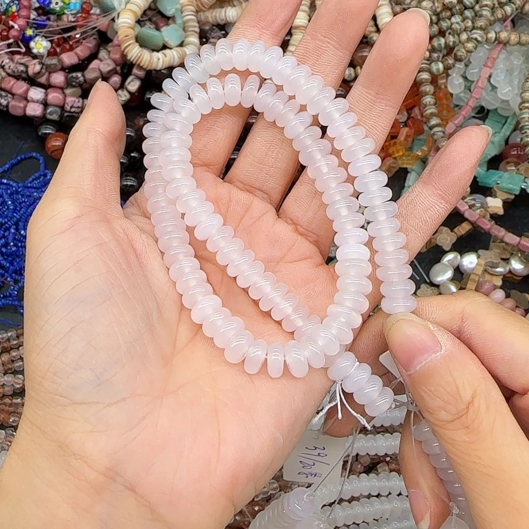 玛瑙/玉髓合金珠宝半成品玛瑙算盘8mm一条