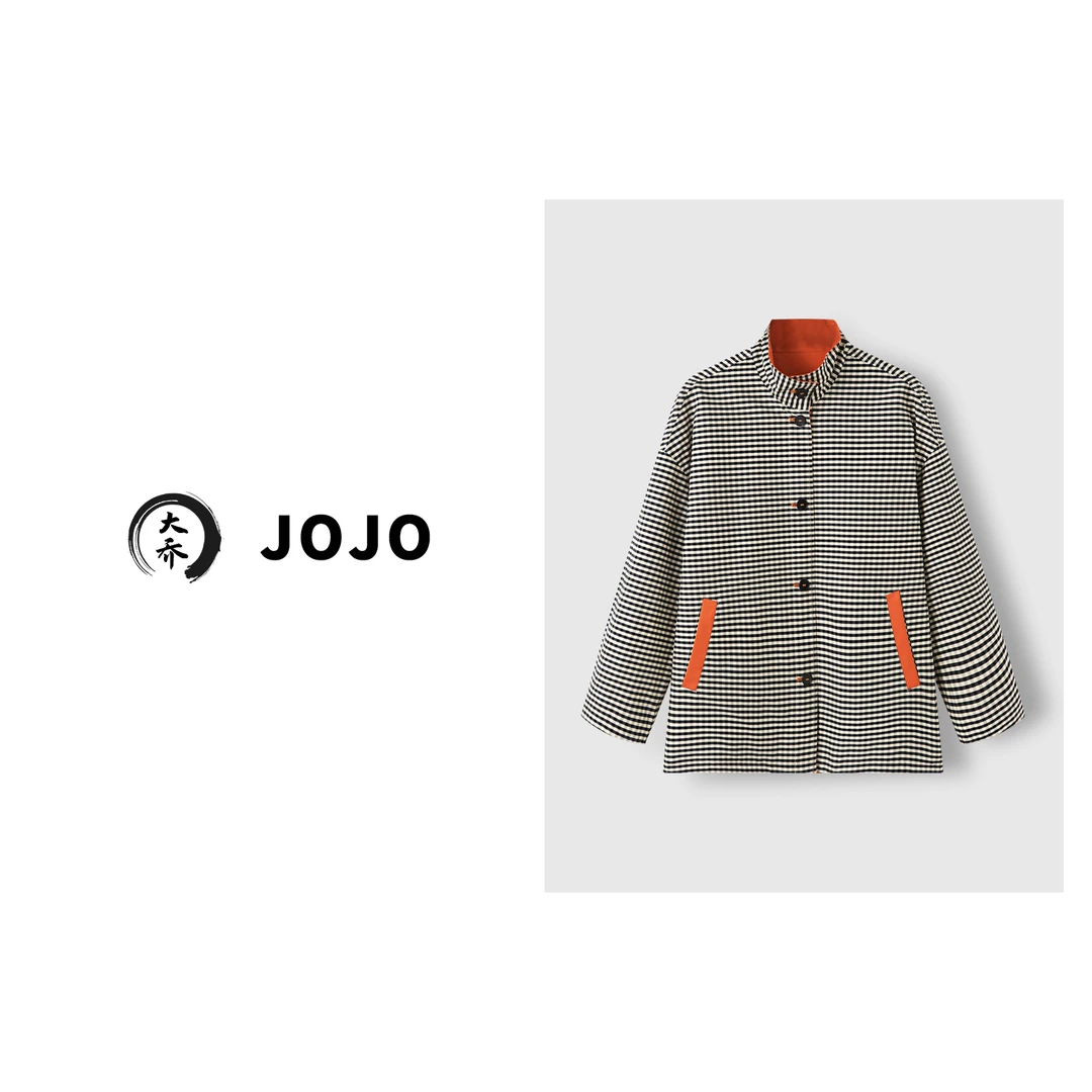 『大乔JoJo』【桔子风衣】宽松廓形撞色格纹里衬高级显瘦外套