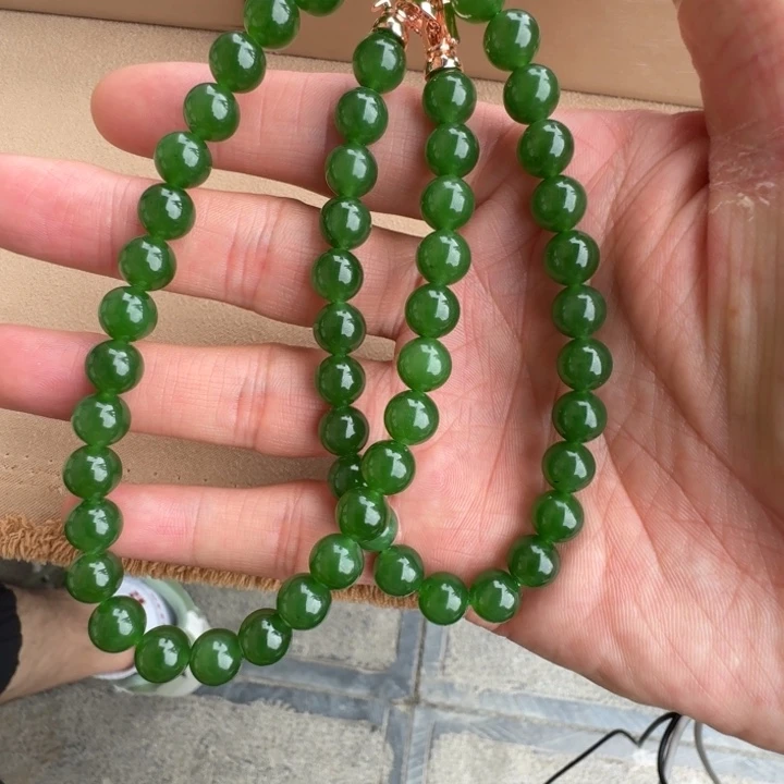 和田玉（碧玉）未镶嵌项链精品收藏级大高货项链