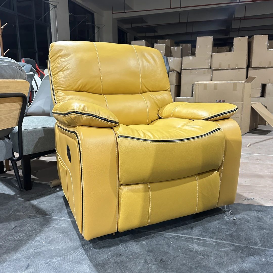 TCG手动电动头层真牛皮沙发接触面牛皮大号功能沙发