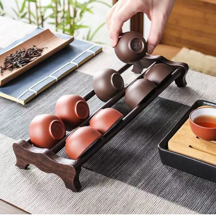 茶杯置物架茶具收纳架杯子置物架楠竹茶杯沥水架凉杯架杯杯托架子