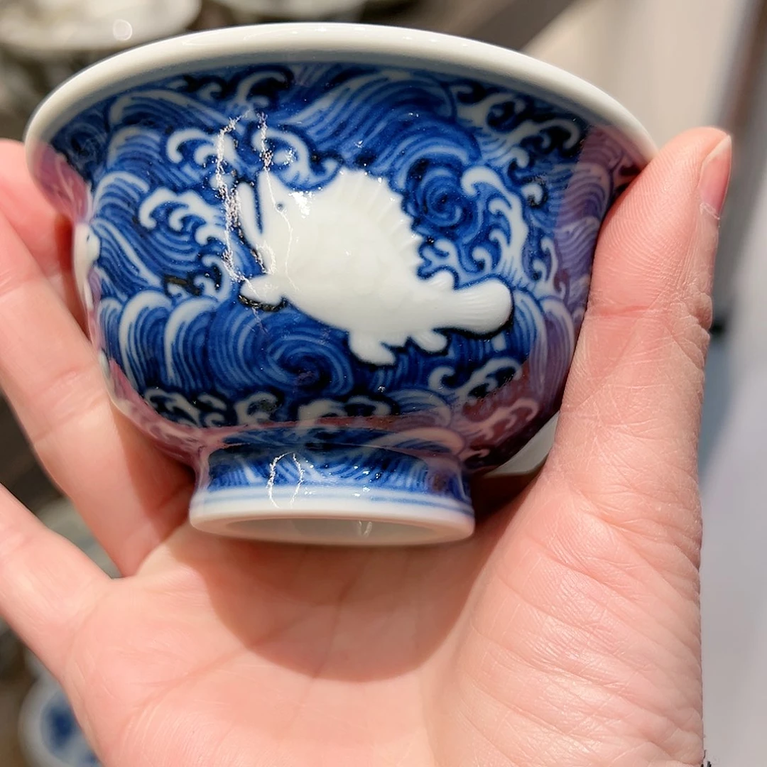 春花秋月雕刻鱼压手