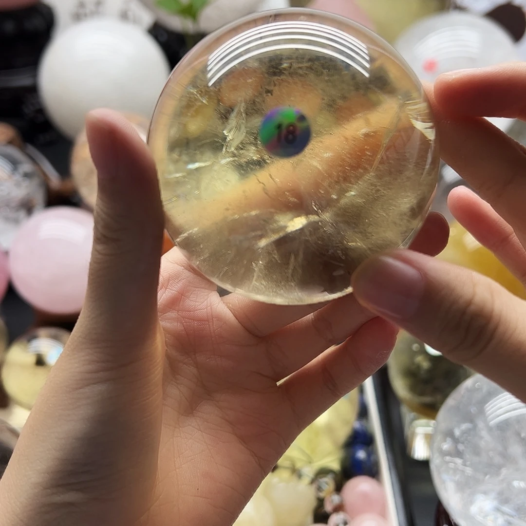 未镶嵌珠宝半成品水晶天然水晶球卡6.6A18号