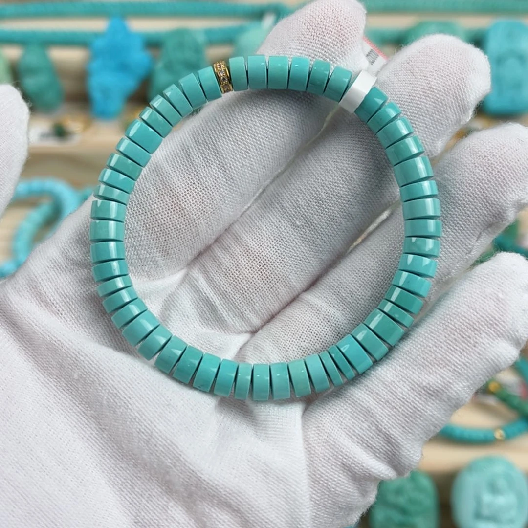 18K金镶嵌绿松石手串