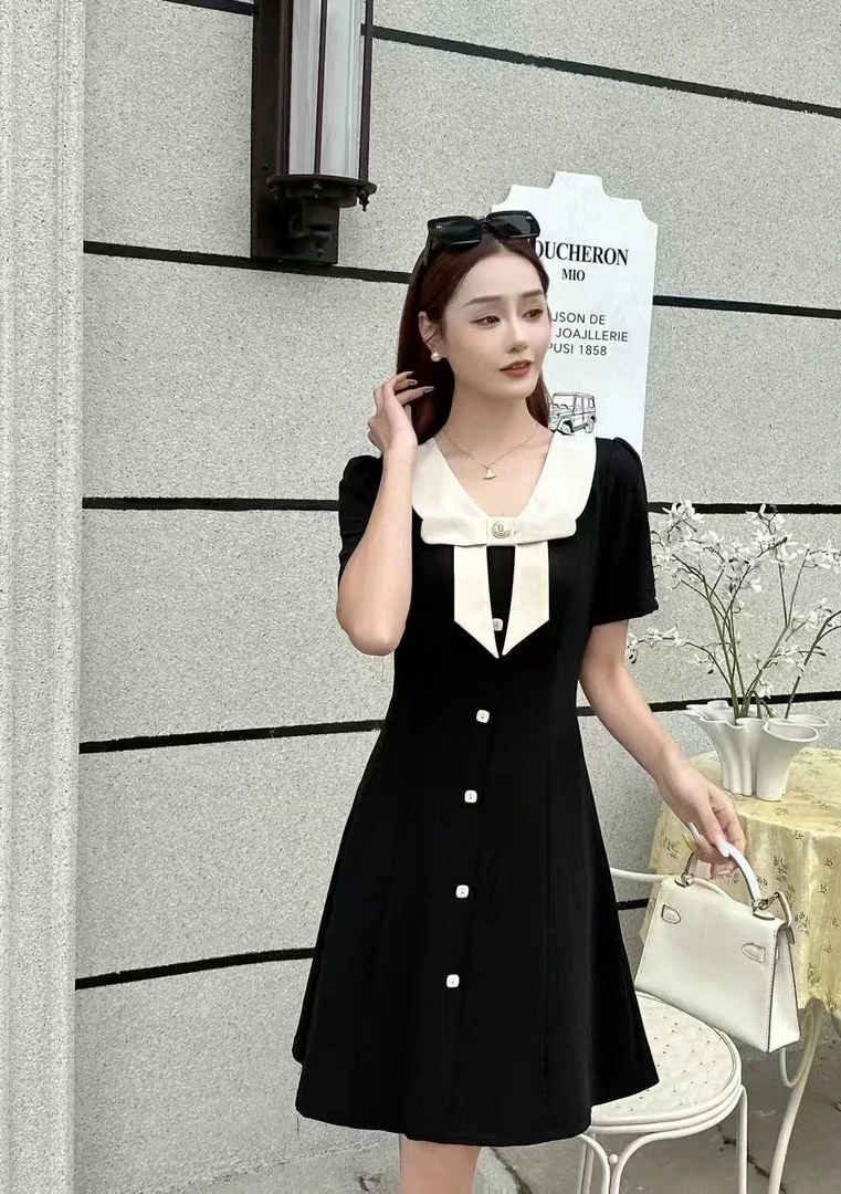 夏季冰感显瘦气质甜美连衣裙1815