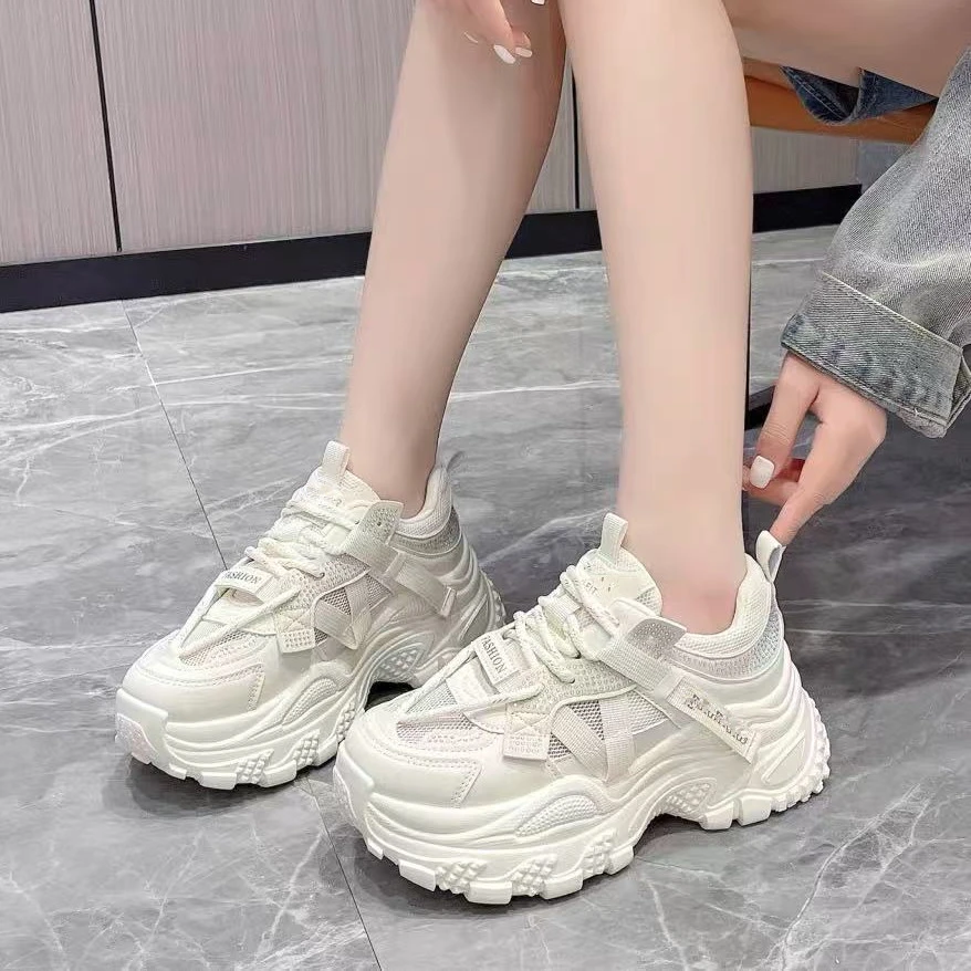 2808断码女鞋时尚百搭女老爹鞋网面夏季厚底女运动鞋