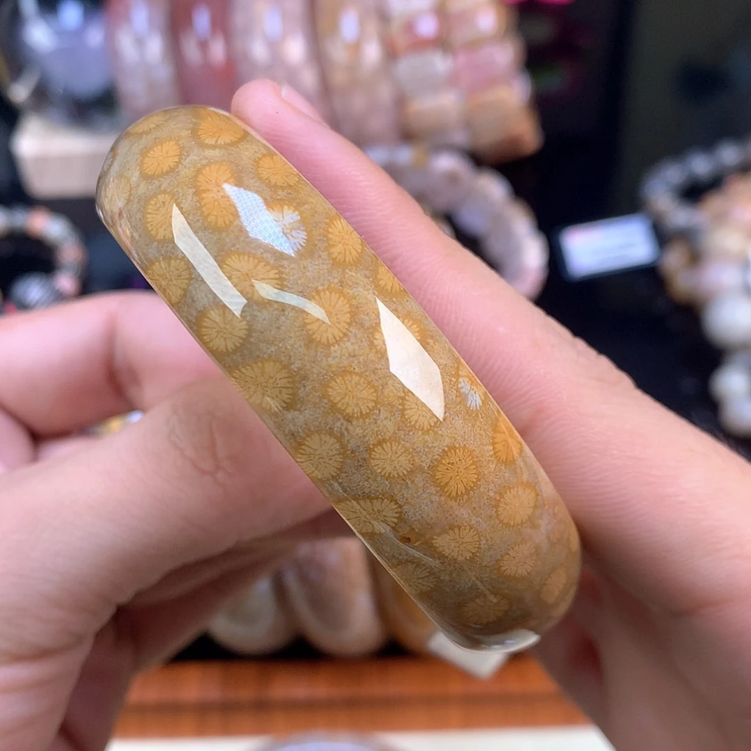 【闪购商品】颈饰未镶嵌硅化珊瑚（珊瑚玉）73号57.8圈皮花花