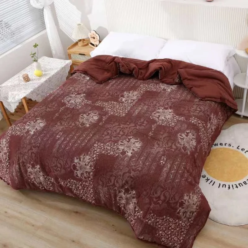 【雾中花-被套】轻奢透气浮雕织花工艺款罗布麻亲肤被套