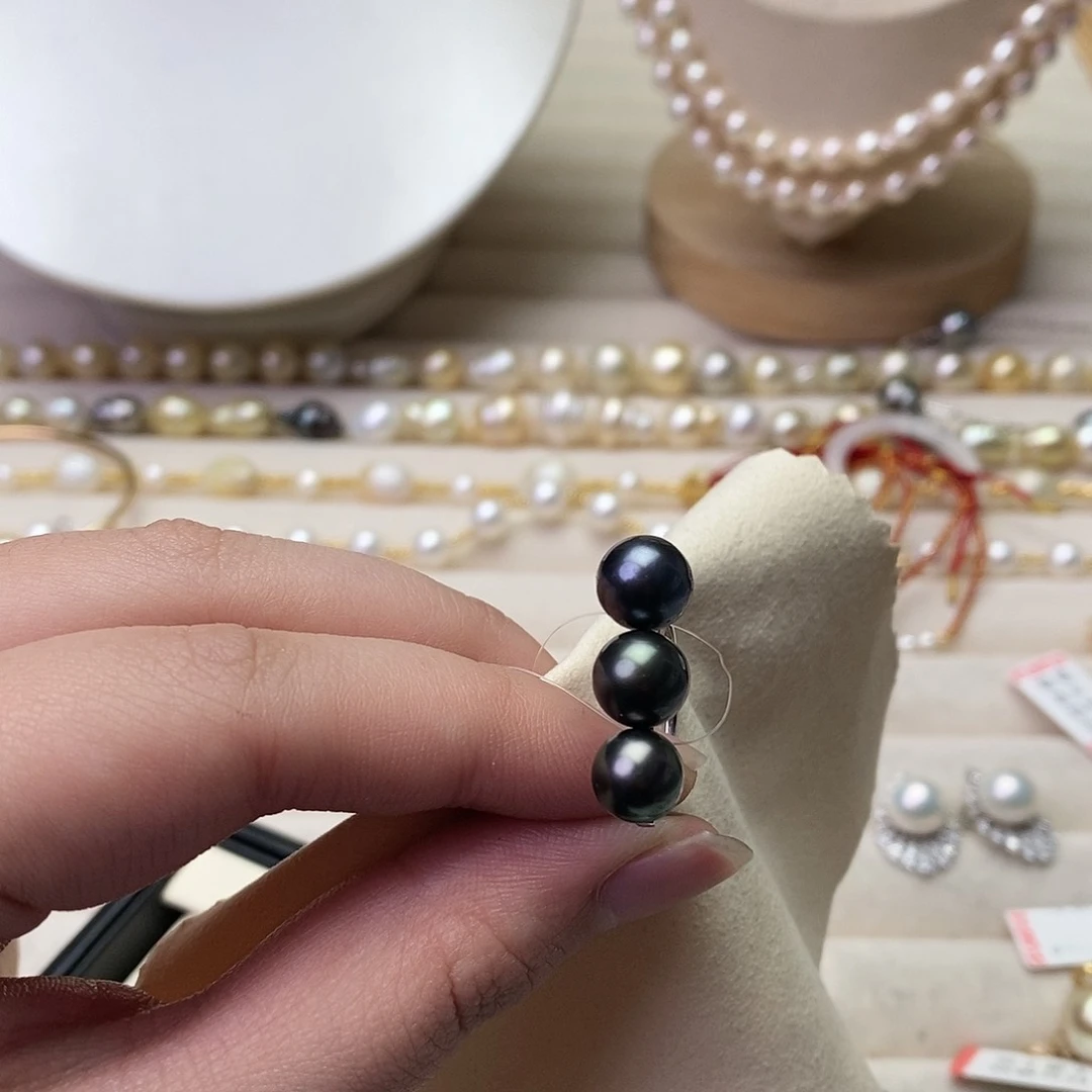 海水珍珠戒指银S925镶嵌