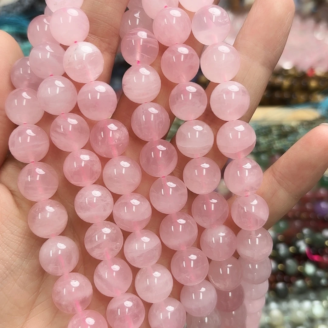 玛瑙/玉髓未镶嵌珠宝半成品卡12粉晶一条