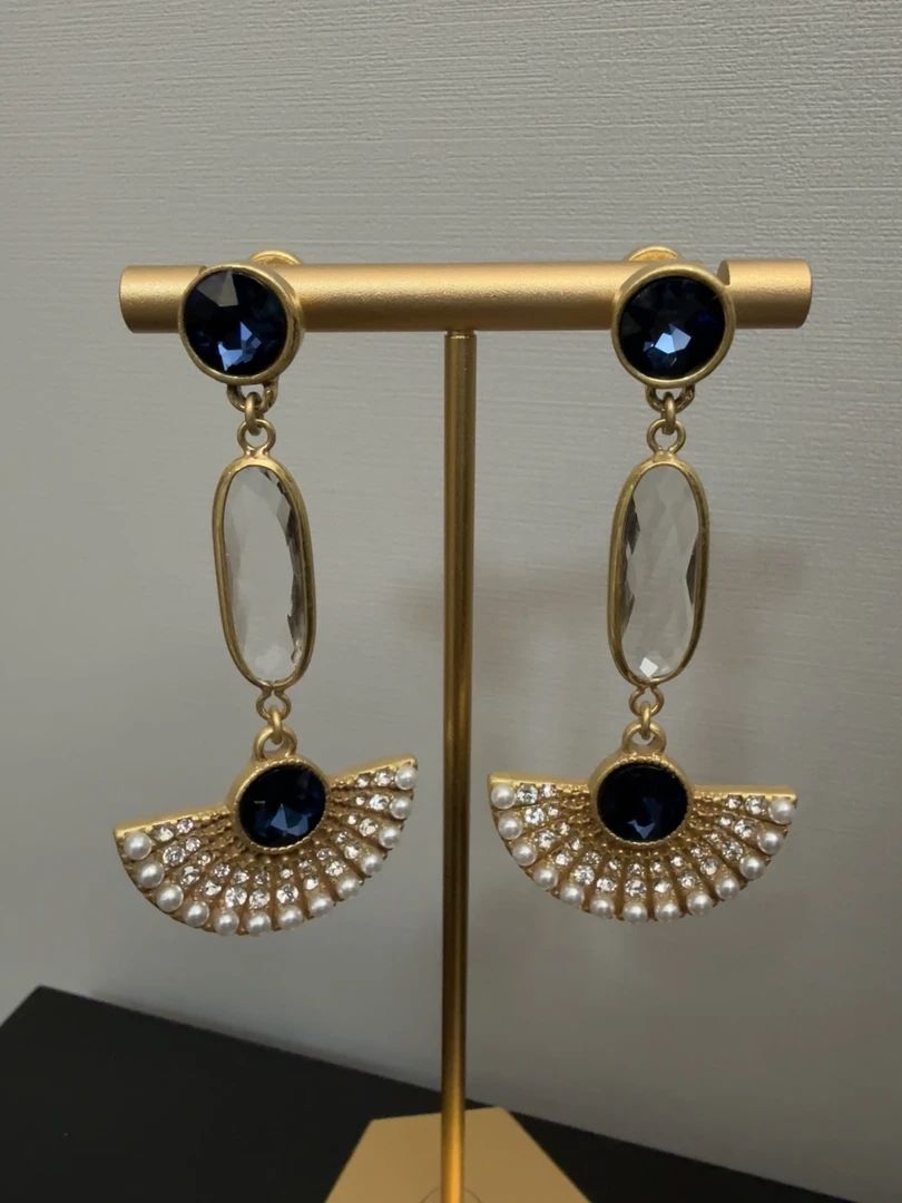 铜合金仿水晶耳饰 【然然王LA古藏】 铜合金耳饰【WRR2246】