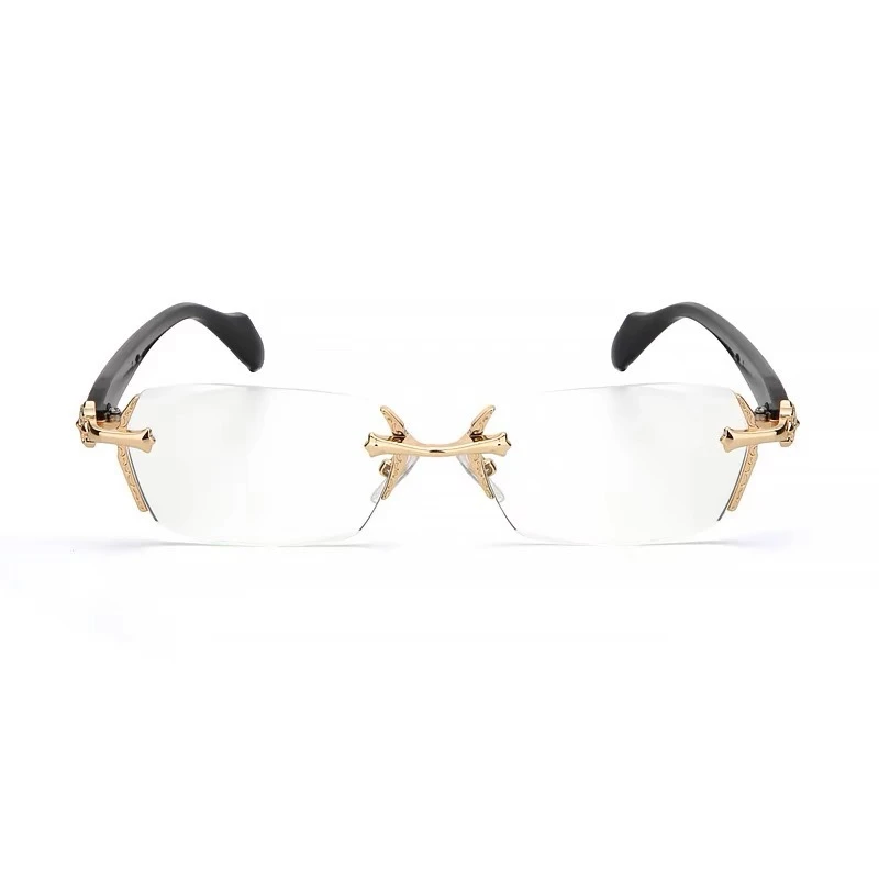 HELMER气质辣妹装饰无框切边平光防蓝光框眼镜架潮流眼镜架女2593