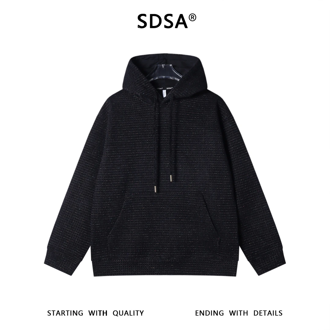 SDSA男士秋冬新款痞帅男装简约宽松彩色宽松连帽卫衣高级感百搭