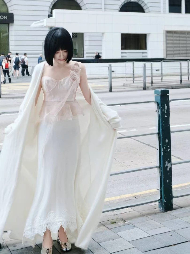 【四時合序】白色慵懒治愈感设计师百搭休闲套装气质针织