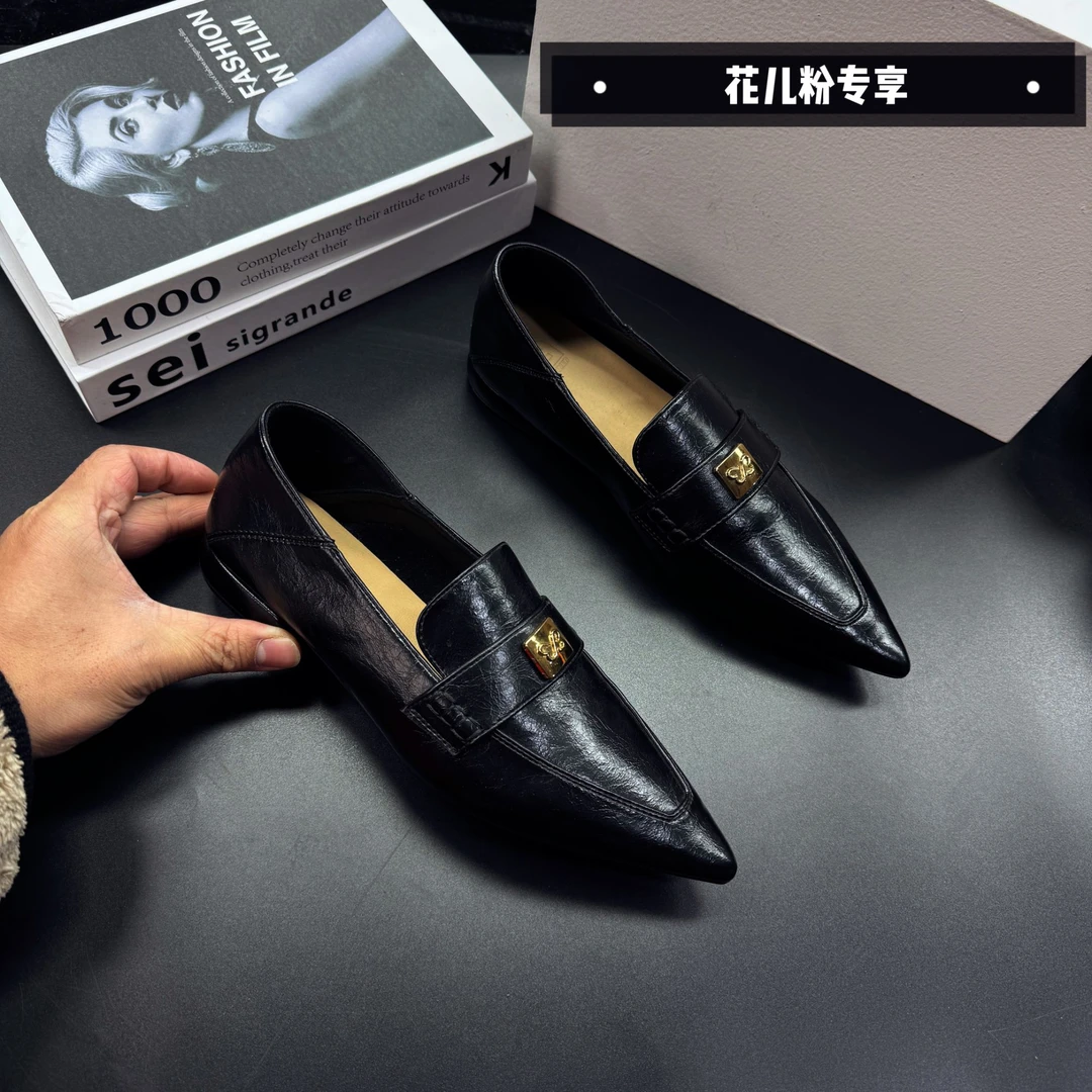 潮流时尚百搭夏季真皮软底春季商务尖头单鞋3206-22黑色