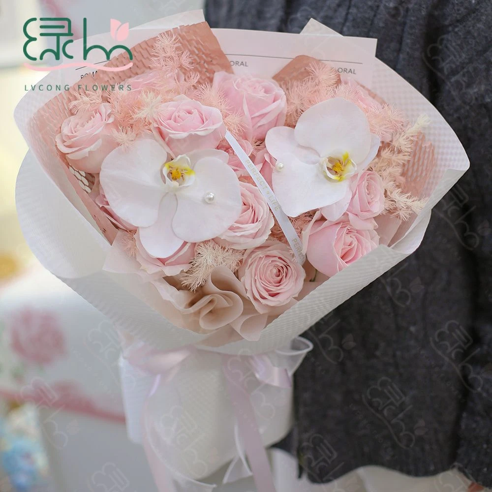 【你在我面前可爱惯了】11朵粉玫瑰混搭蝴蝶兰花束生日鲜花送闺蜜女朋友老婆花店鲜花配送