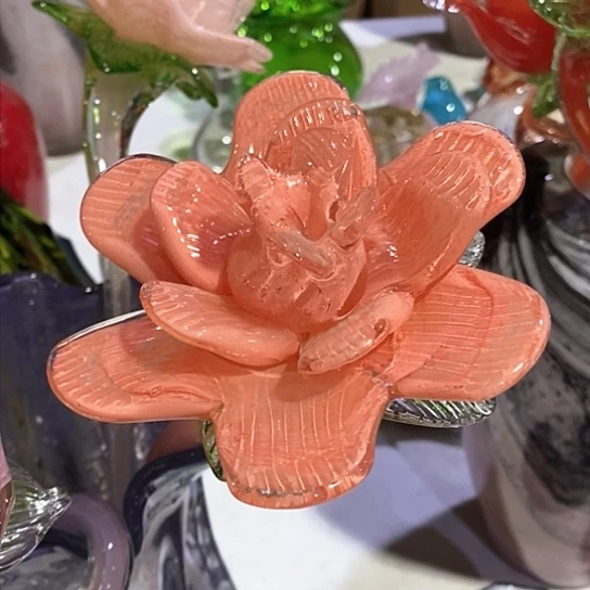 琉璃高度45厘米夜光琉璃牡丹花