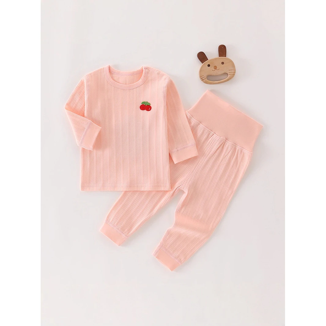 婴儿秋衣秋裤套装全棉衣服宝宝打底内衣春秋冬款纯棉高腰护肚睡衣