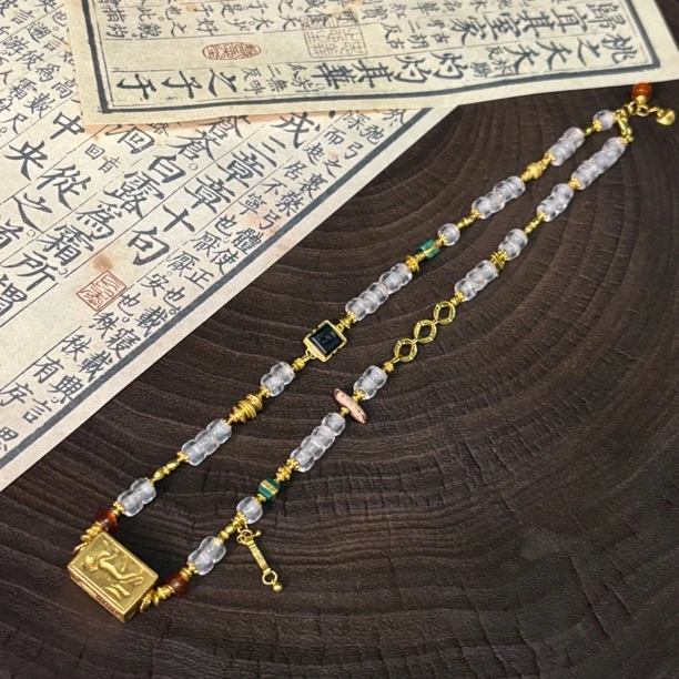 【金晓主】守护金块项链 足金999 精工錾刻 小众轻奢 女神必备