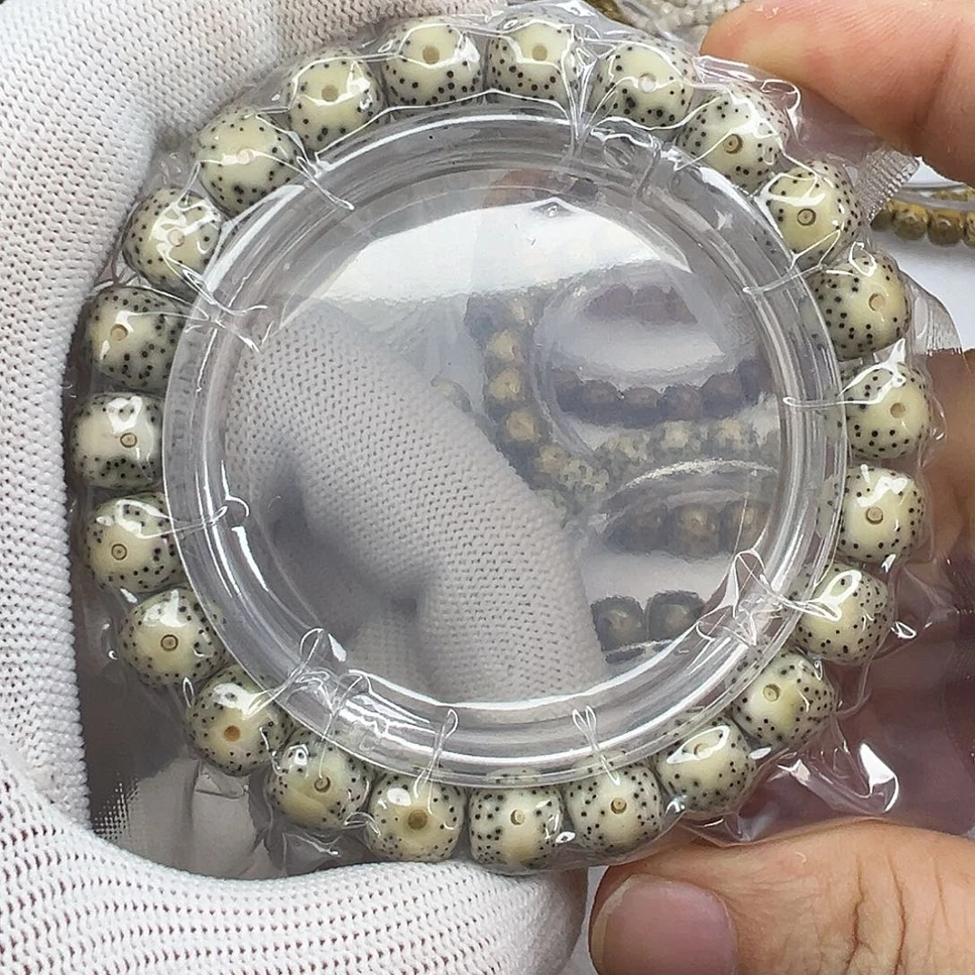 手串星月菩提10×9骨瓷白青花眼睛 981