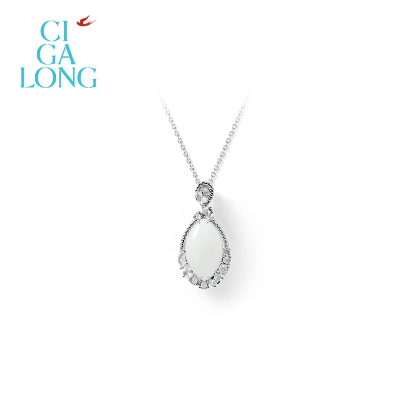 CIGALONG白云尽和田玉项链