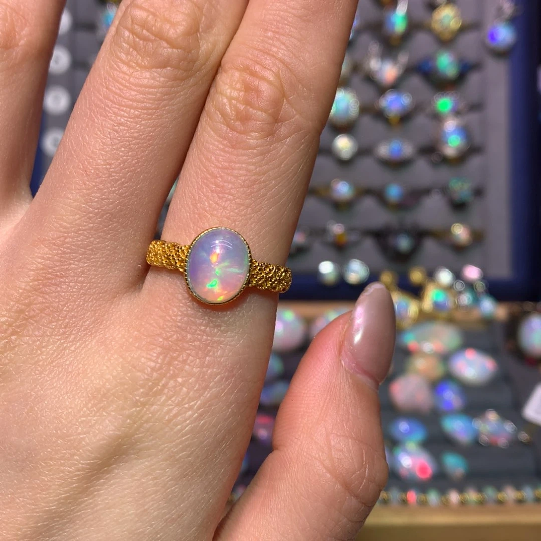 银S925镶嵌欧泊戒指款式