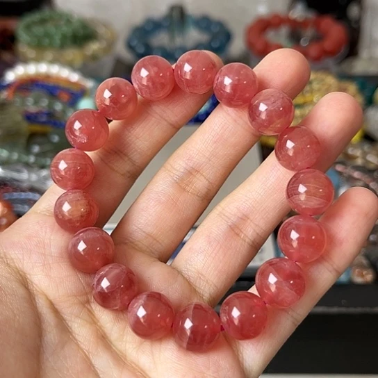 菱锰矿（红纹石）手链未镶嵌矿坑