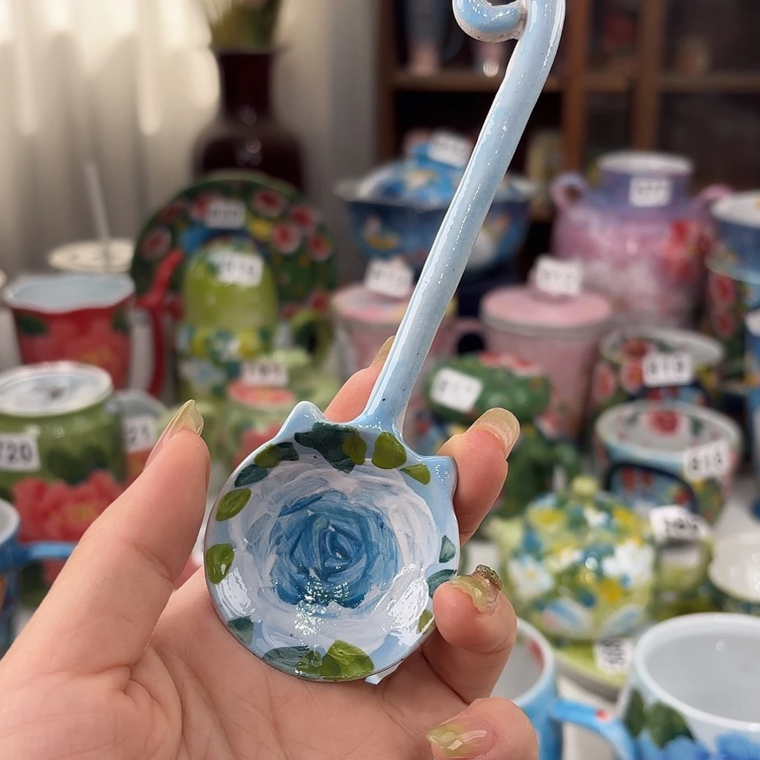 瓷片景德镇手绘高温釉下彩陶瓷茶具