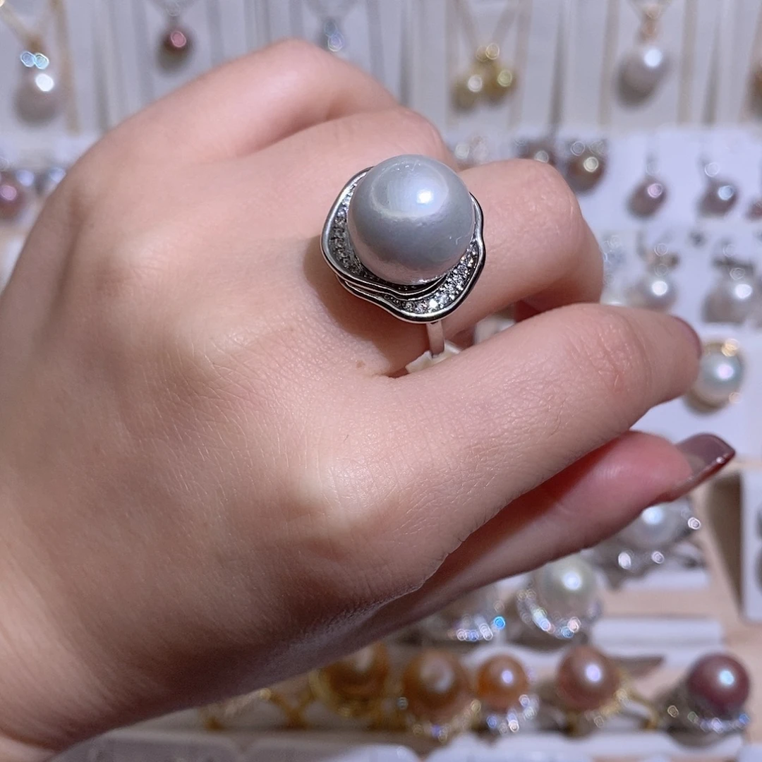 淡水珍珠未镶嵌戒指w14.5