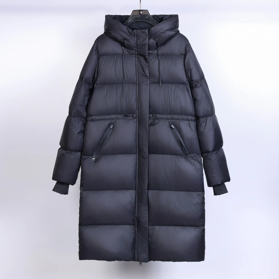 新款白鸭绒修身收腰时尚连帽羽绒服