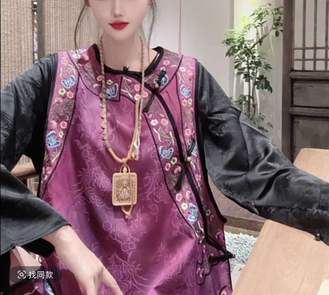 新中式国风马甲女春季新款重工刺绣提花无袖马甲百搭外套女115