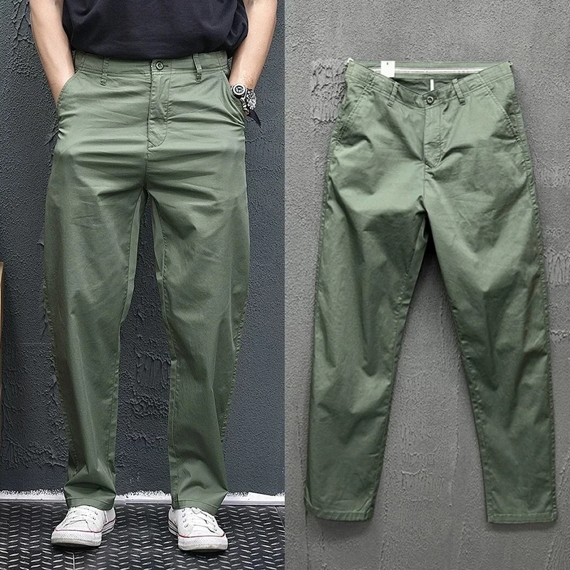 轻薄舒适美式复古工装裤男款夏季宽松直筒休闲长裤子男士运动裤
