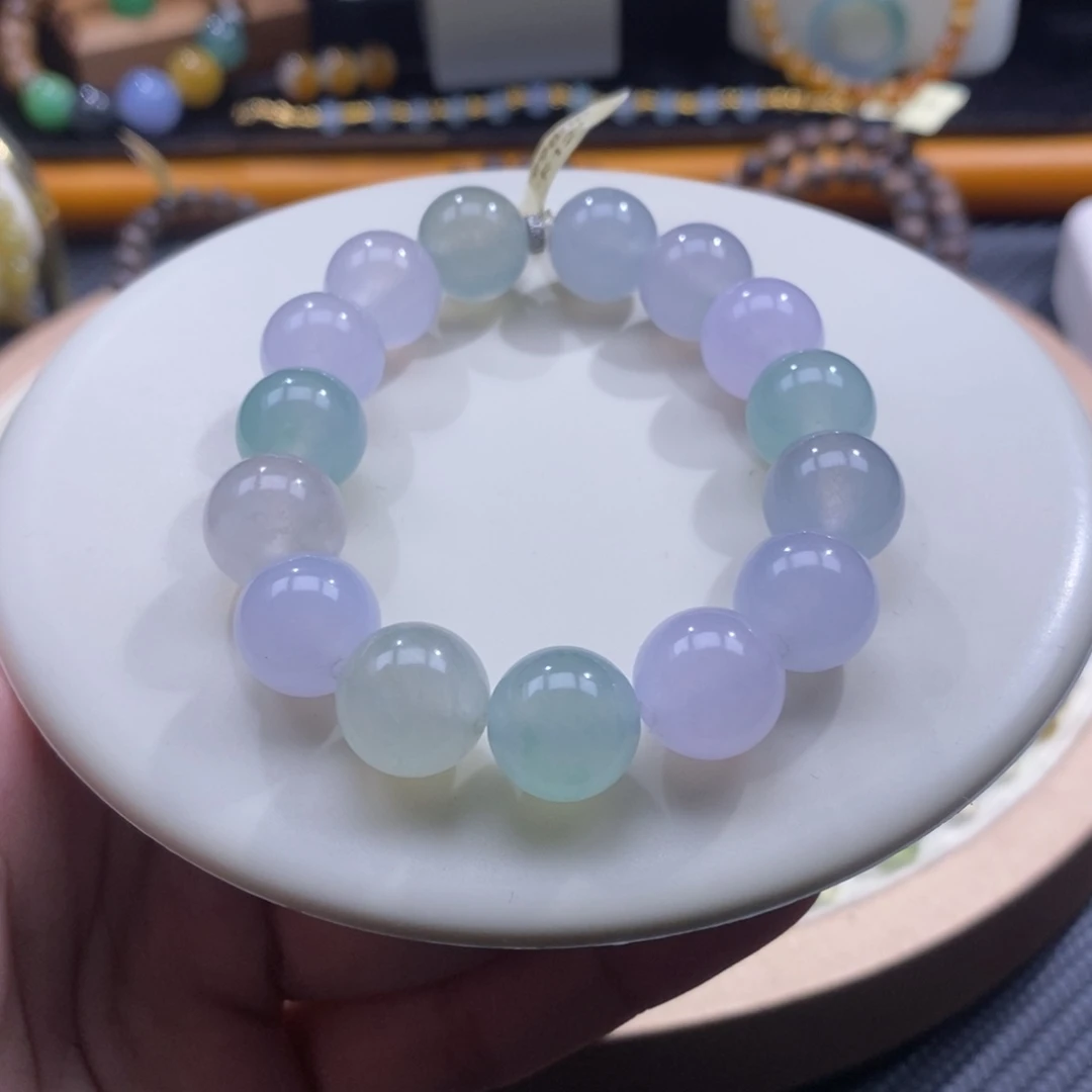 未镶嵌手串翡翠糖果色手串卡12+