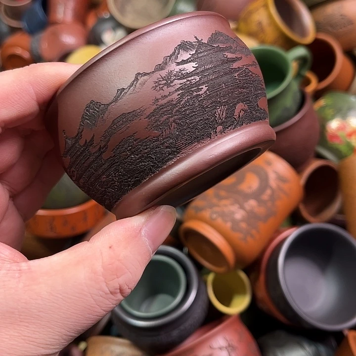 紫砂茶杯全手工紫砂主人杯