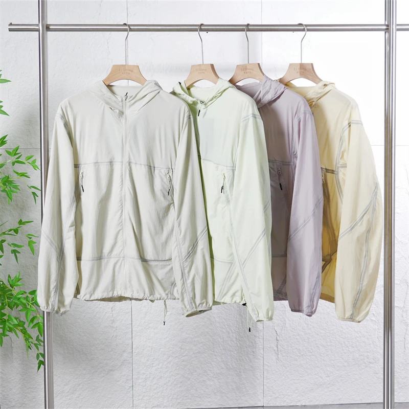 夏季情侣款连帽百搭休闲薄款透气皮肤衣外套简约速干防晒衣5299