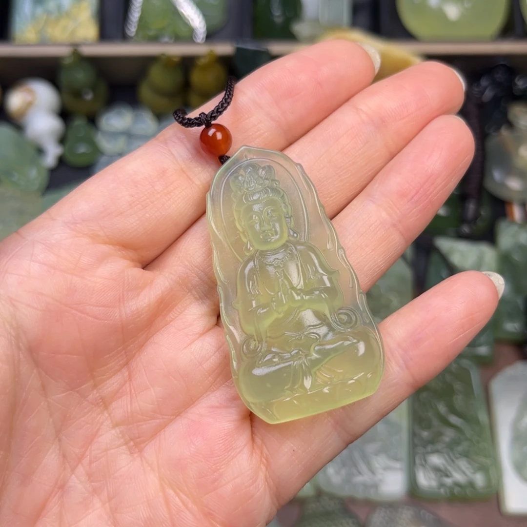 蛇纹石玉未镶嵌吊坠(赠链)