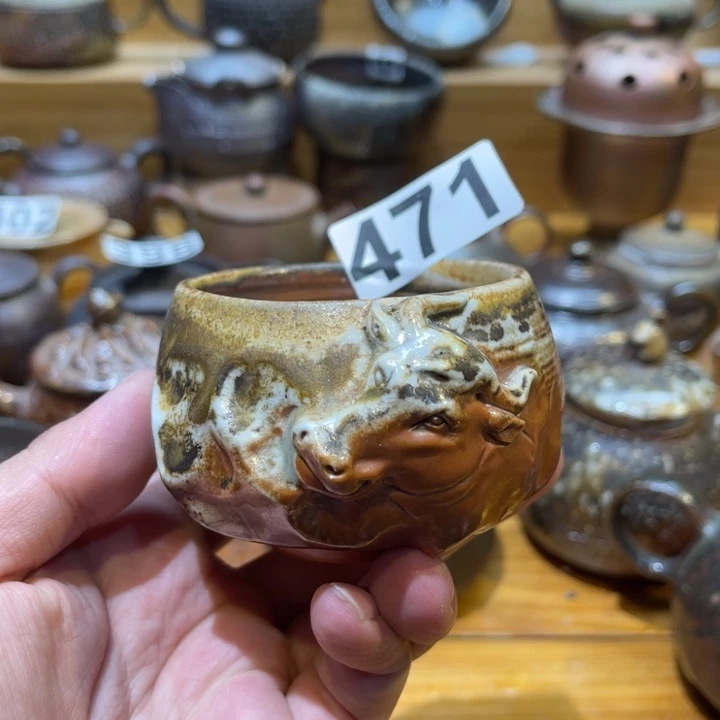 手工制作柴烧茶杯