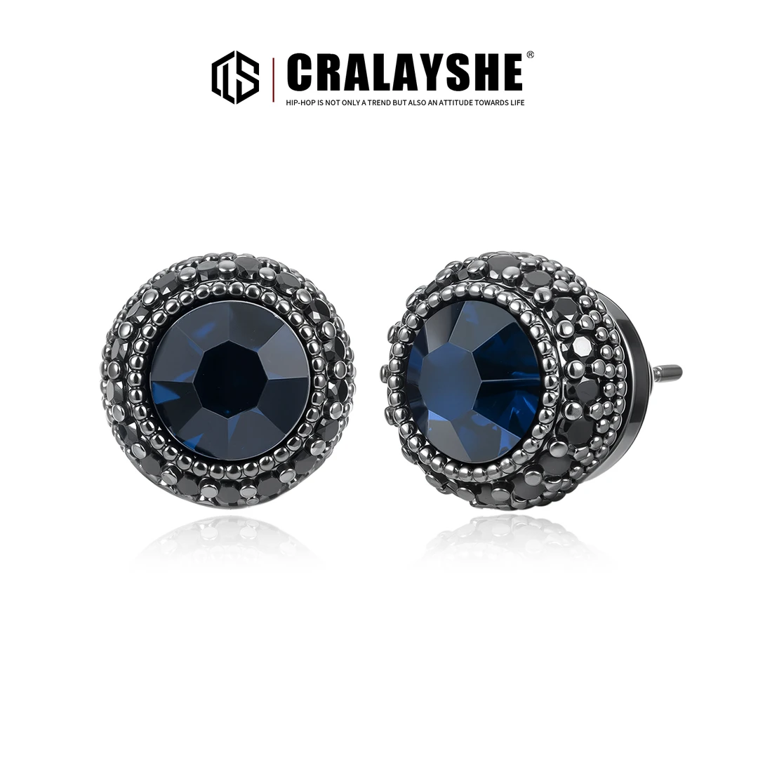 足银耳饰 满钻清墨幽兰耳钉999纯银精致轻奢高级感耳饰生日礼物