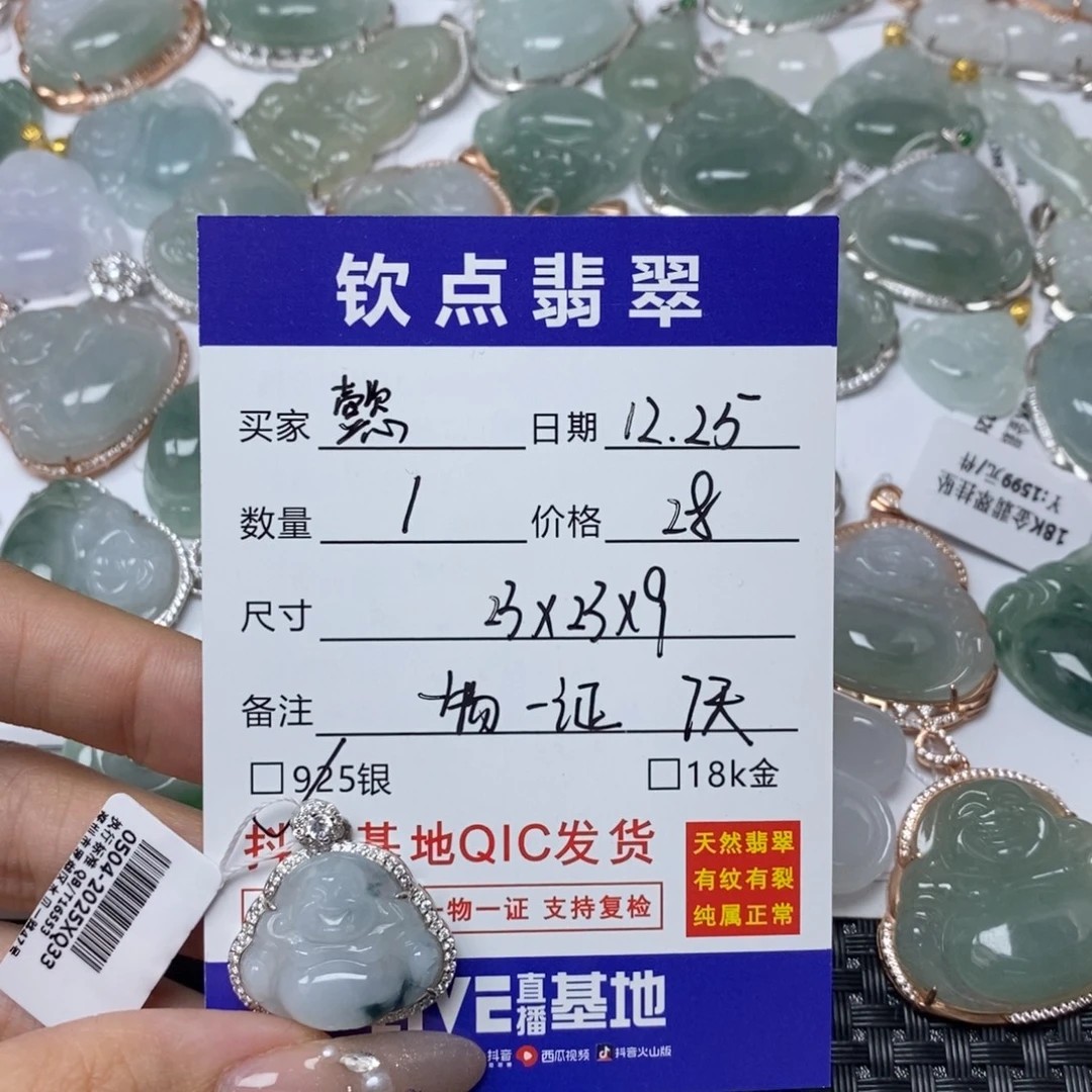 懿***-翡翠银S925镶嵌颈饰