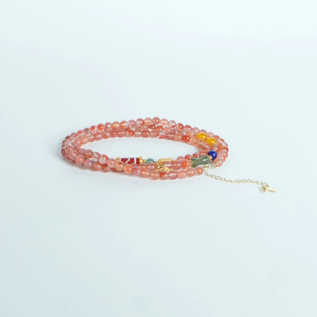 M1859 冰红翡翠青金石项链 24.26g