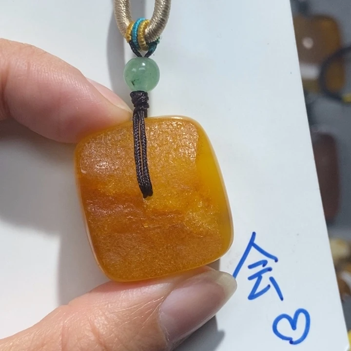 定制琥珀未镶嵌琥珀蜜蜡吊坠项链