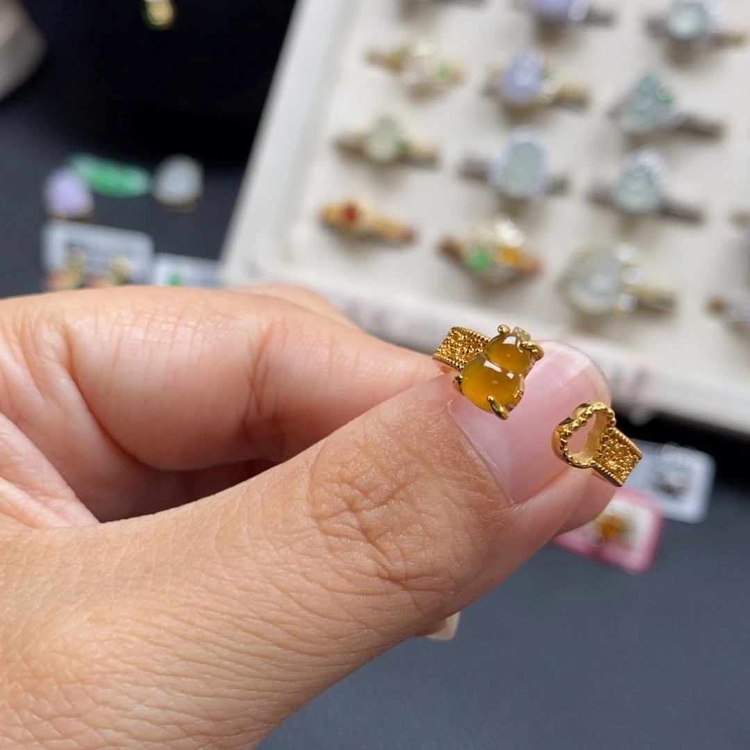 翡翠银S925镶嵌戒指