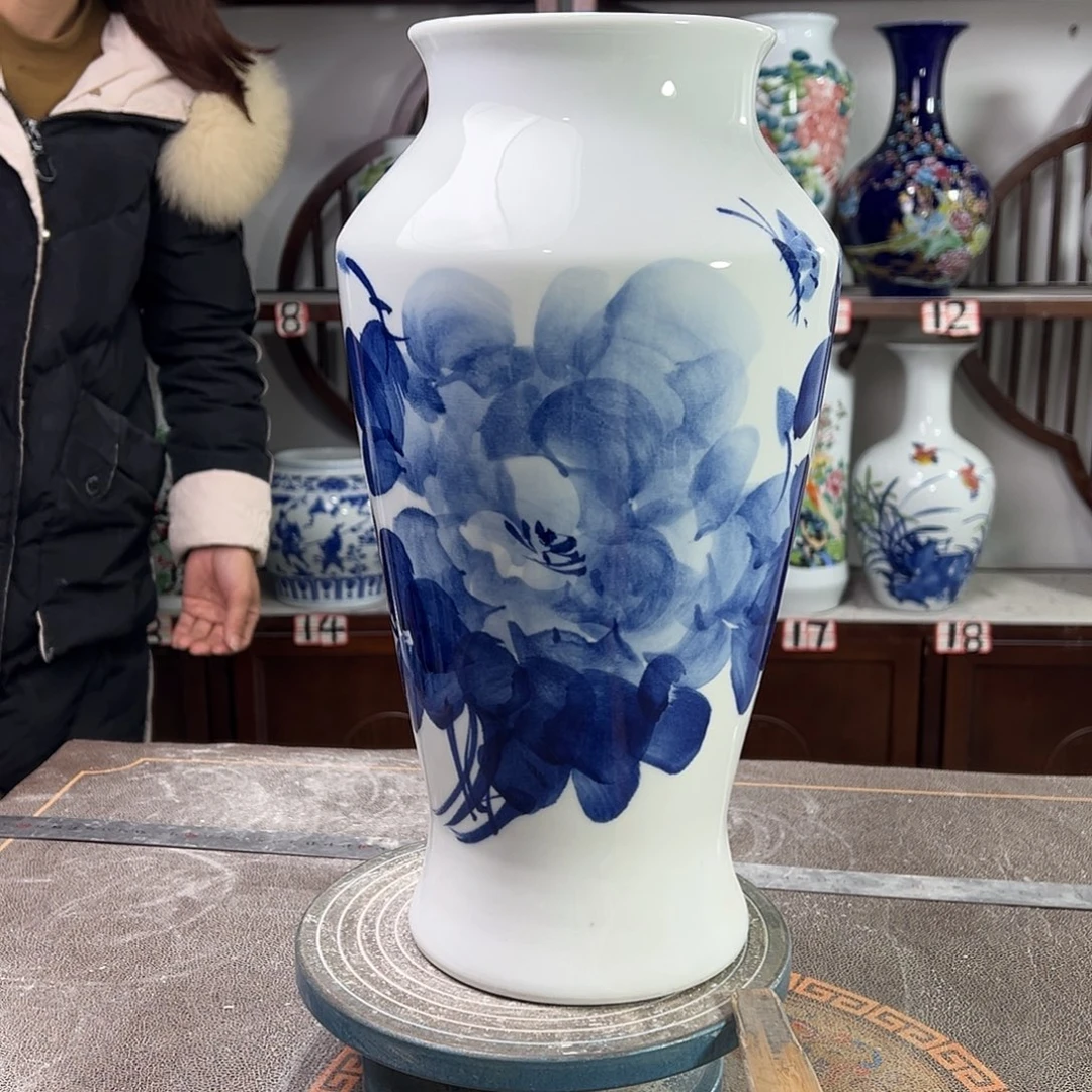 摆件陶景德镇陶瓷大鱼青牡