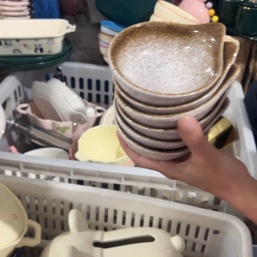 瓷片窑变勺碟6个正品