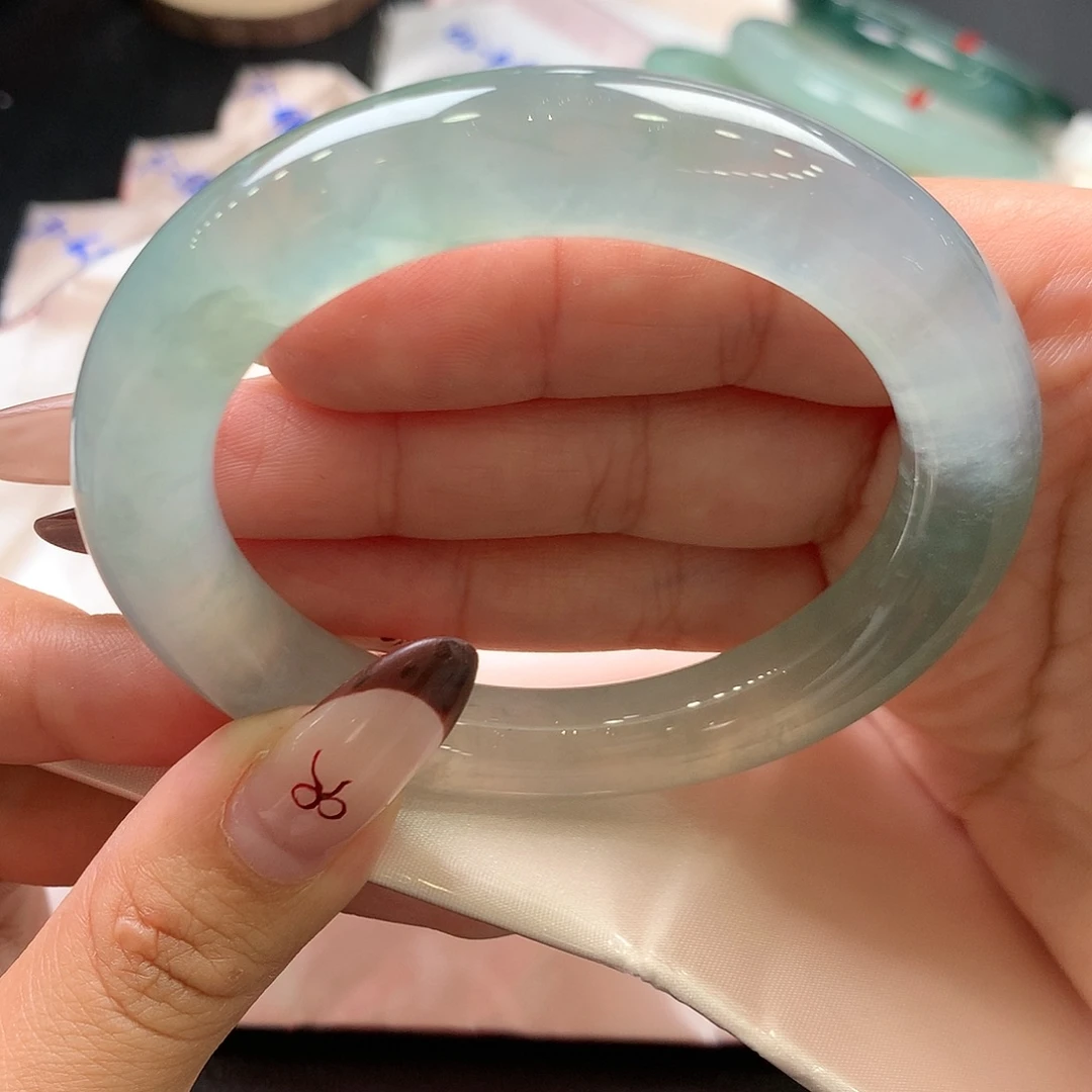 清***3翡翠未镶嵌手镯（圆镯）分单38号