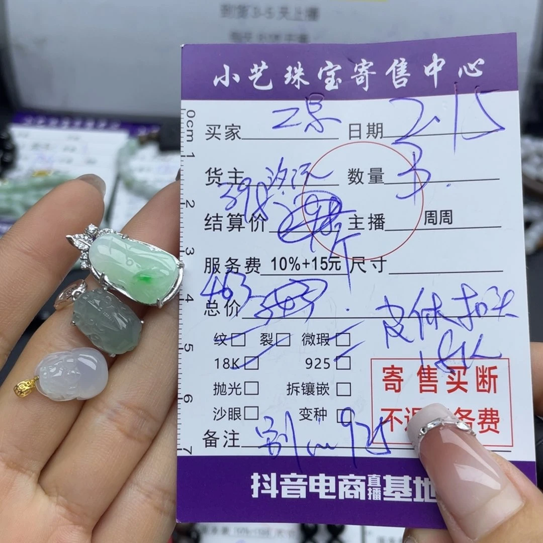 翡翠颈饰银S925镶嵌*️***吊坠