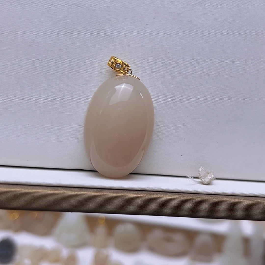 吊坠(不含链)18K金镶嵌和田玉